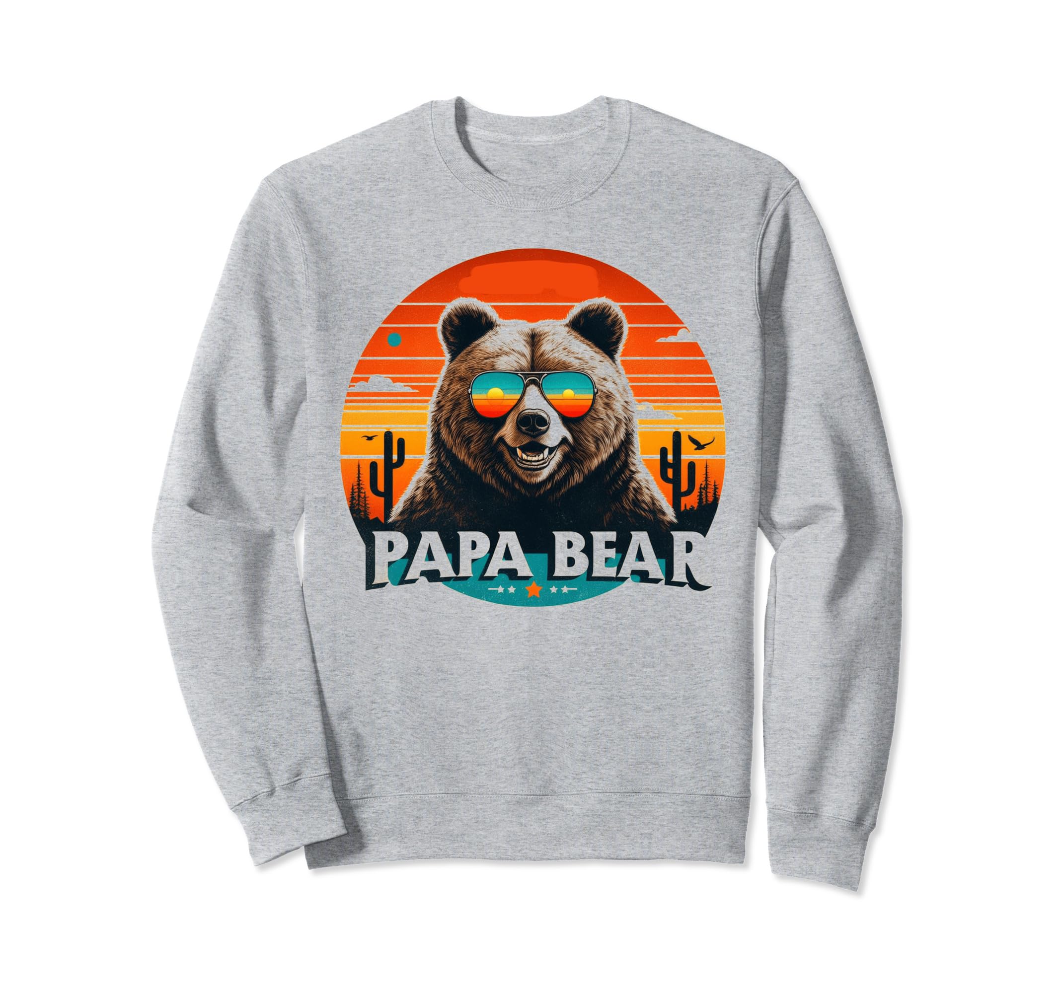 Papa Bear Sunglasses Funny Bear Dad Sweatshirt - Aesthetic Graphic Unisex - T-Shirt, Sweatshirt, Hoodie