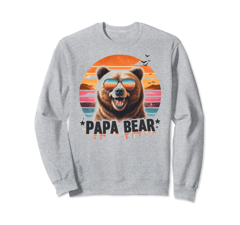 Papa Bear Sunglasses Funny Bear Sweatshirt - Aesthetic Graphic for Adults - T-Shirt, Sweatshirt, Hoodie