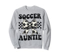 Soccer Auntie Funny Coquette Bow Sweatshirt - Minimalist Print for Adults - T-Shirt, Sweatshirt, Hoodie
