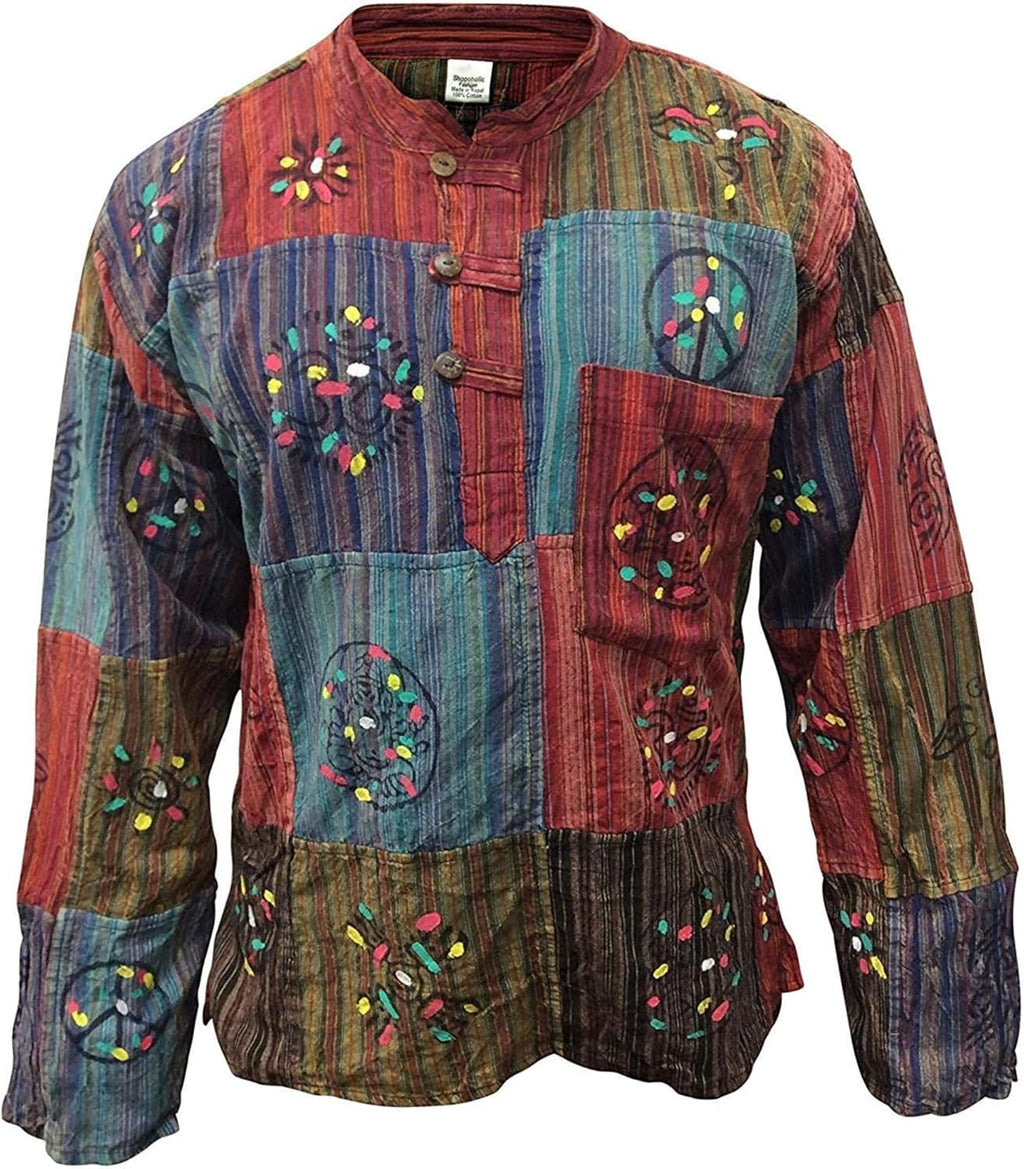 Mens Patchwork Stripe Hippie Handmade Bohemian Summer - Adult & Kids T-Shirts, Sweatshirts & Hoodies apparel design preview 1