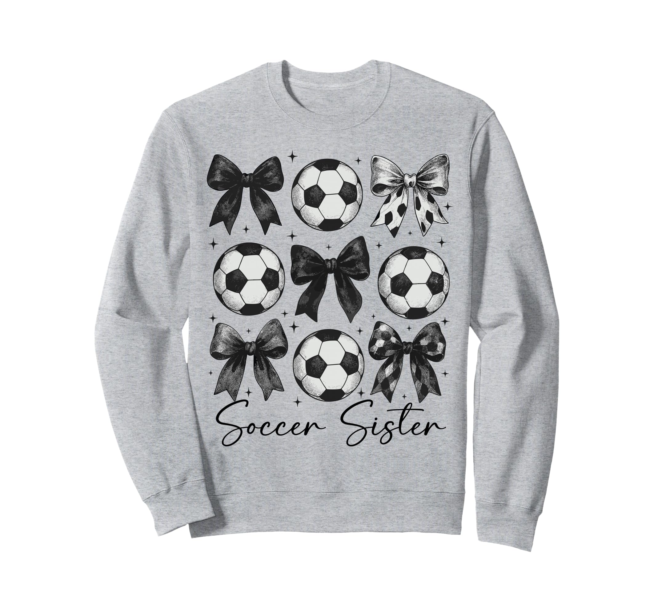 Soccer Sister Funny Coquette Bow Sweatshirt - Unique Graphic Men Women - T-Shirt, Sweatshirt, Hoodie