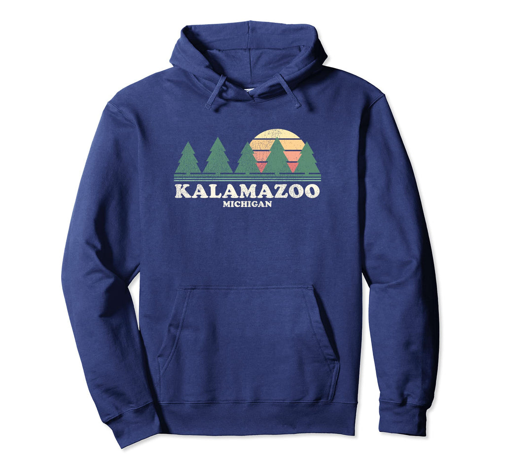 Kalamazoo Mi Throwback 70S Hoodie - Novelty Apparel Unisex - T-Shirt, Sweatshirt, Hoodie