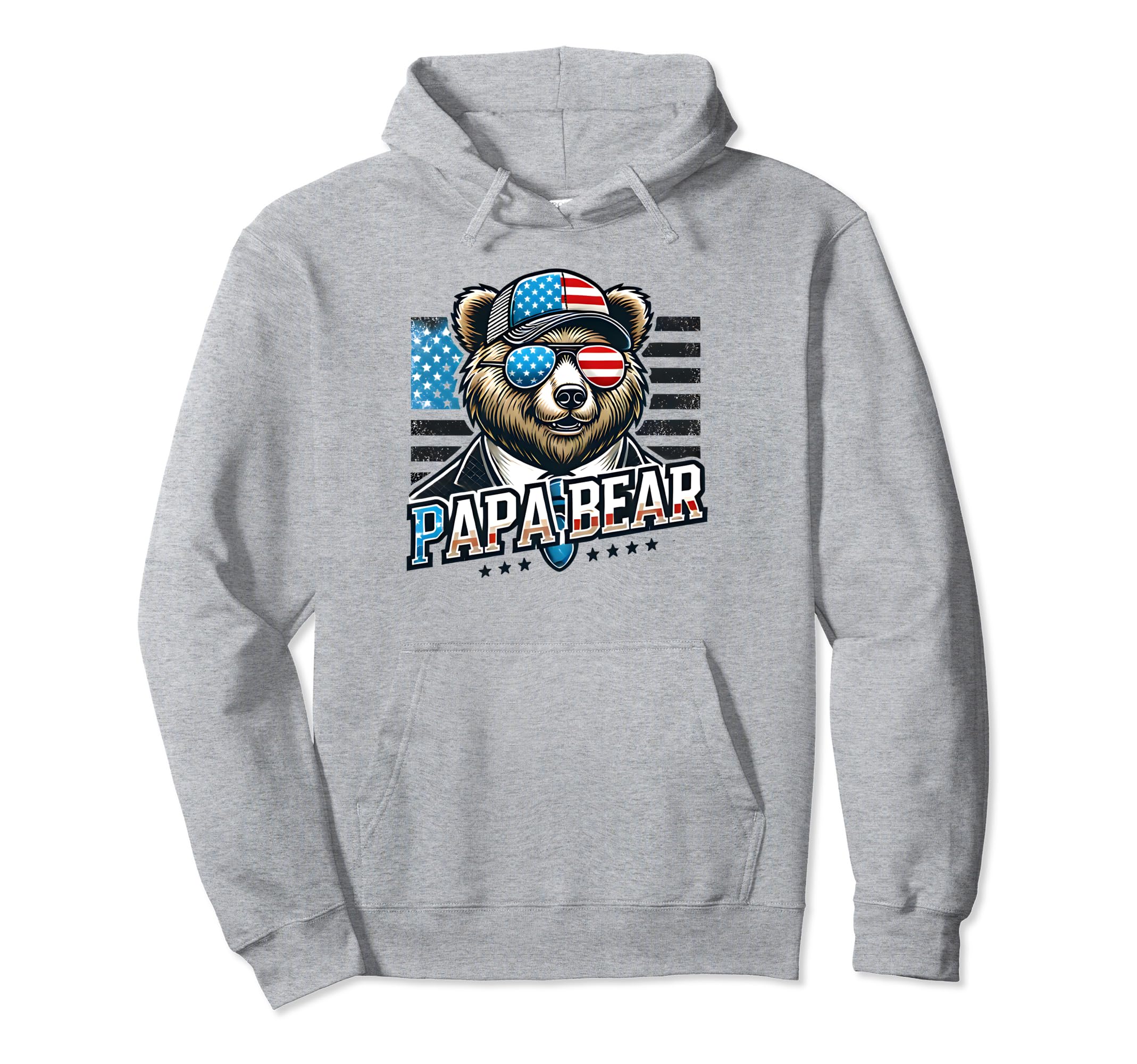 Papa Bear Funny Fathers Day Hoodie - Casual Everyday Wear Men Women - T-Shirt, Sweatshirt, Hoodie