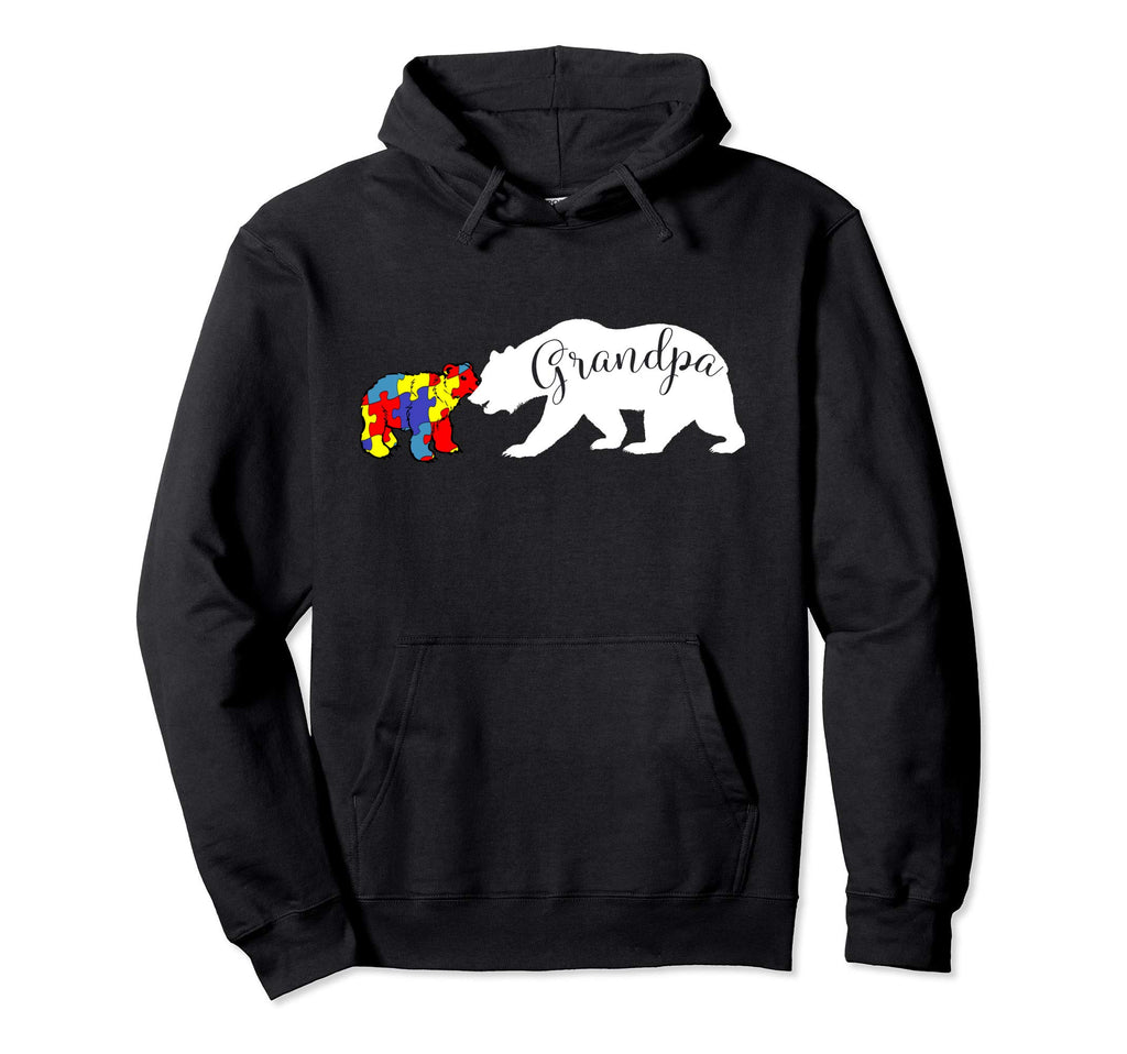 Grandpa Bear Autism Awareness Papa Dad Gift Hoodie - Unique Graphic Unisex - T-Shirt, Sweatshirt, Hoodie