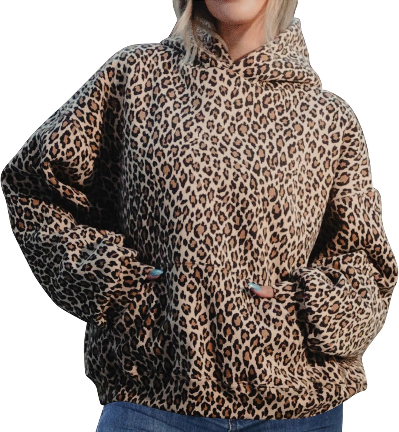 Leopard Print for Women Oversized Cheetah Hooded - Adult & Kids T-Shirts, Sweatshirts & Hoodies apparel design preview 1