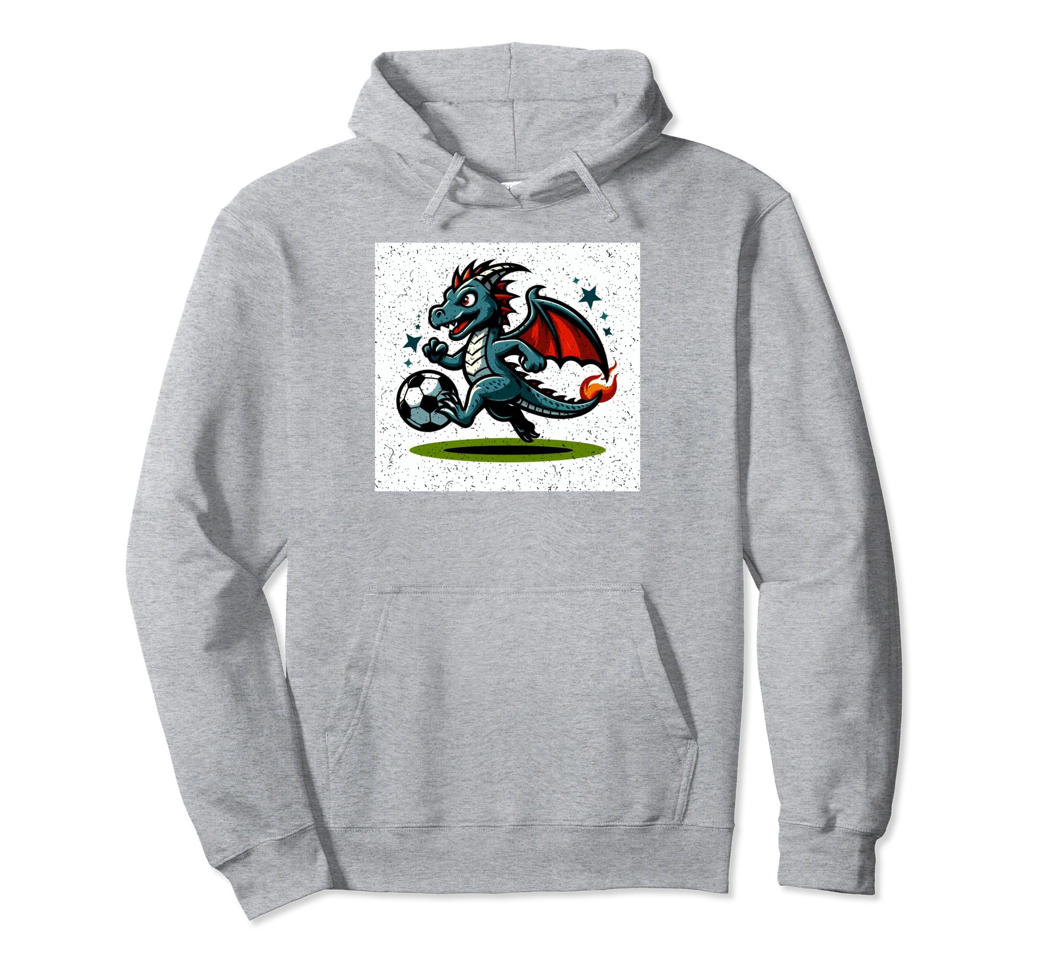 Dragon Playing Soccer Hoodie - Unique Graphic for Adults - T-Shirt, Sweatshirt, Hoodie