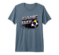 Soccer Game Day Splatter Purple Gold T-Shirt - Custom Art Print Unisex - T-Shirt, Sweatshirt, Hoodie