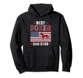 Best Boxer Dad Ever American Flag Dog Hoodie - Fun Novelty Design Unisex - T-Shirt, Sweatshirt, Hoodie