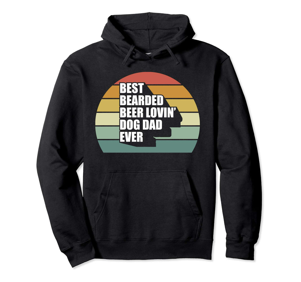 Best Bearded Beer Lovin Dog Dad Funny Hoodie - Minimalist Print Men Women - T-Shirt, Sweatshirt, Hoodie