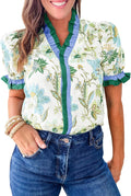 Womens Summer Floral Print Tops Casual Puff Short - Adult & Kids T-Shirts, Sweatshirts & Hoodies apparel design preview 1
