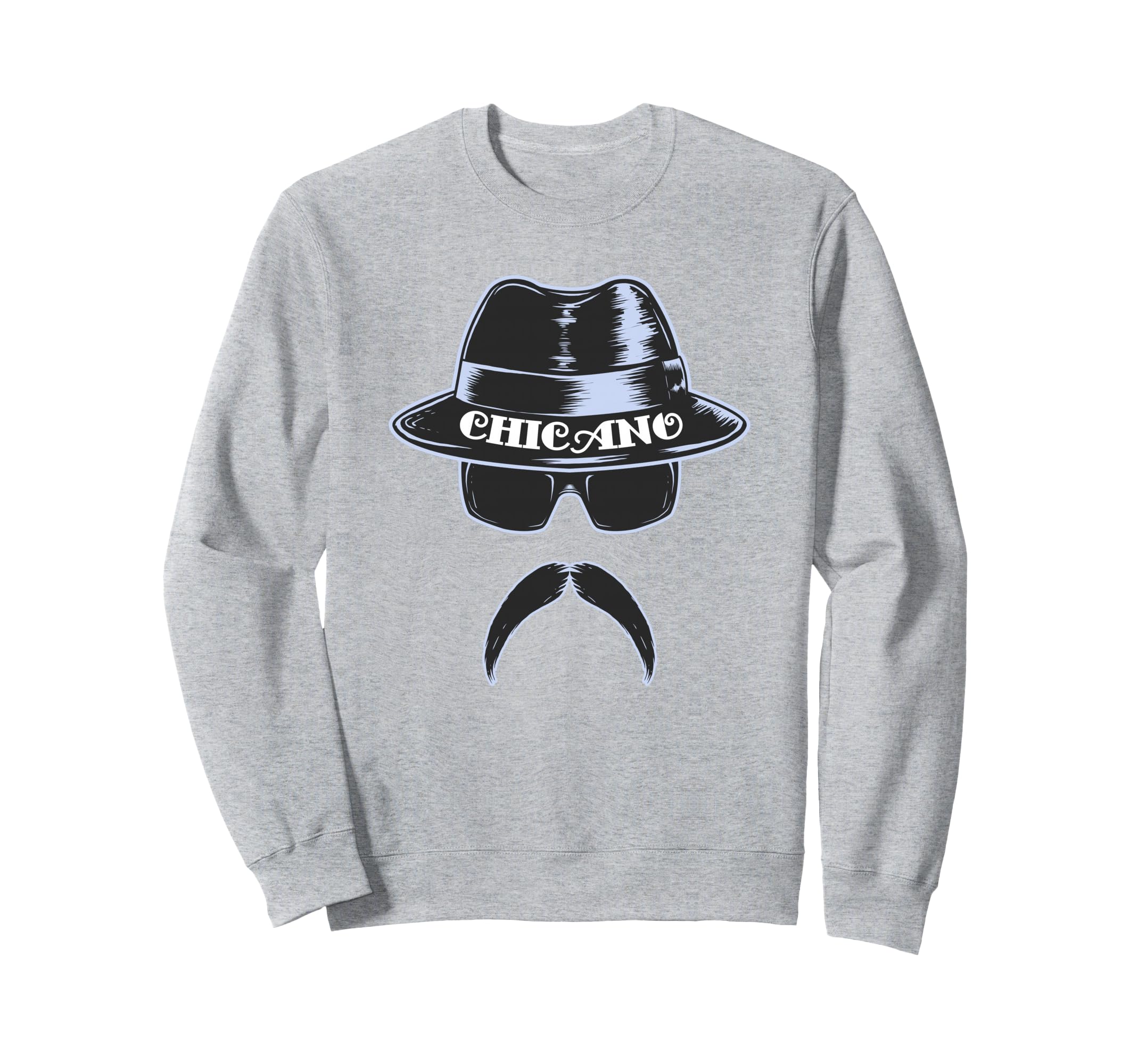 Lowrider Hat Chicano Moustache Sweatshirt - Aesthetic Graphic for Adults - T-Shirt, Sweatshirt, Hoodie