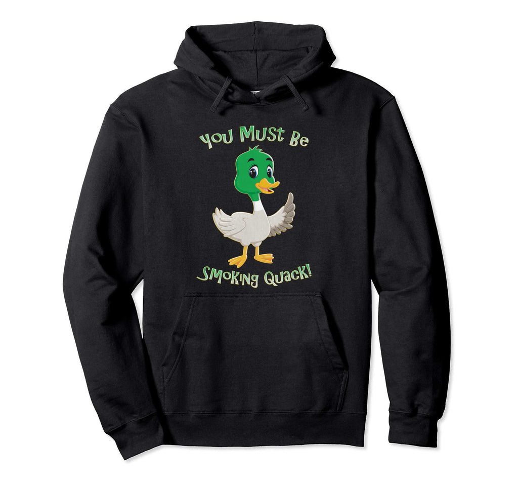 Duck Smoking Quack Pun Funny Dad Hoodie - Custom Art Print for Adults - T-Shirt, Sweatshirt, Hoodie