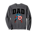 Marvel Comics Fathers Day Captain Sweatshirt - Minimalist Print for Adults - T-Shirt, Sweatshirt, Hoodie