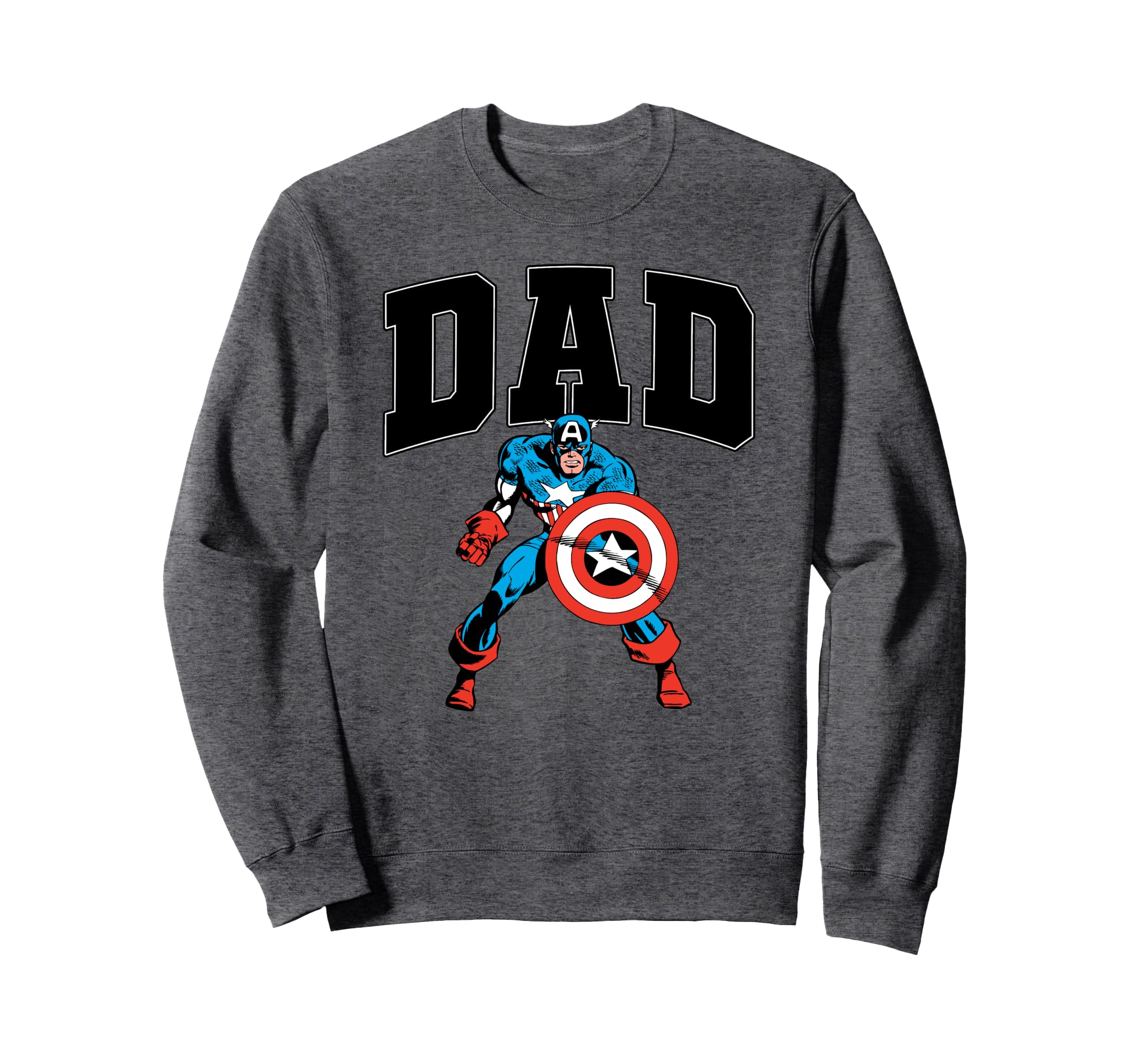 Marvel Comics Fathers Day Captain Sweatshirt - Minimalist Print for Adults - T-Shirt, Sweatshirt, Hoodie
