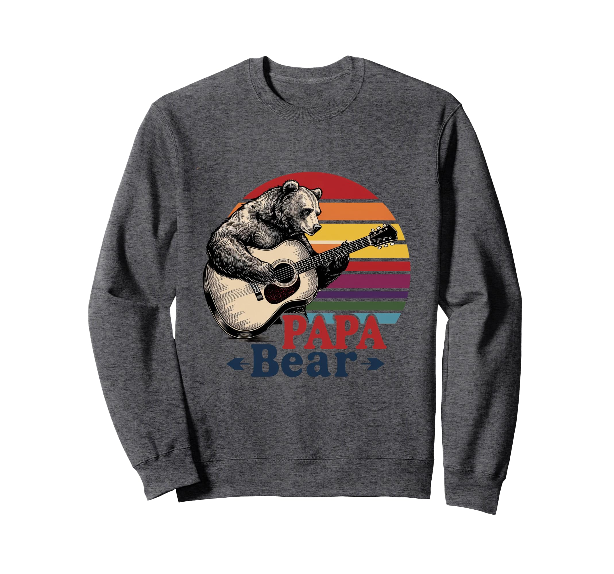 Funny Papa Bear Guitar Lover Sweatshirt - Fun Novelty Design for Adults - T-Shirt, Sweatshirt, Hoodie