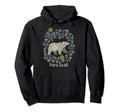 Papa Bear Floral Ornament Animal Hoodie - Minimalist Print for Adults - T-Shirt, Sweatshirt, Hoodie