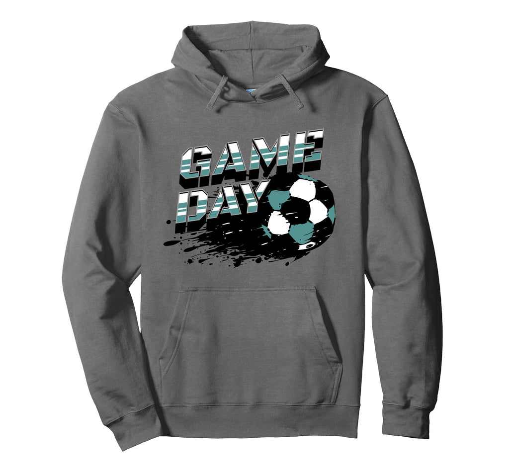 Soccer Game Day Parent Gift Teal White Hoodie - Minimalist Print Unisex - T-Shirt, Sweatshirt, Hoodie