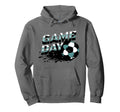 Soccer Game Day Parent Gift Teal White Hoodie - Minimalist Print Unisex - T-Shirt, Sweatshirt, Hoodie