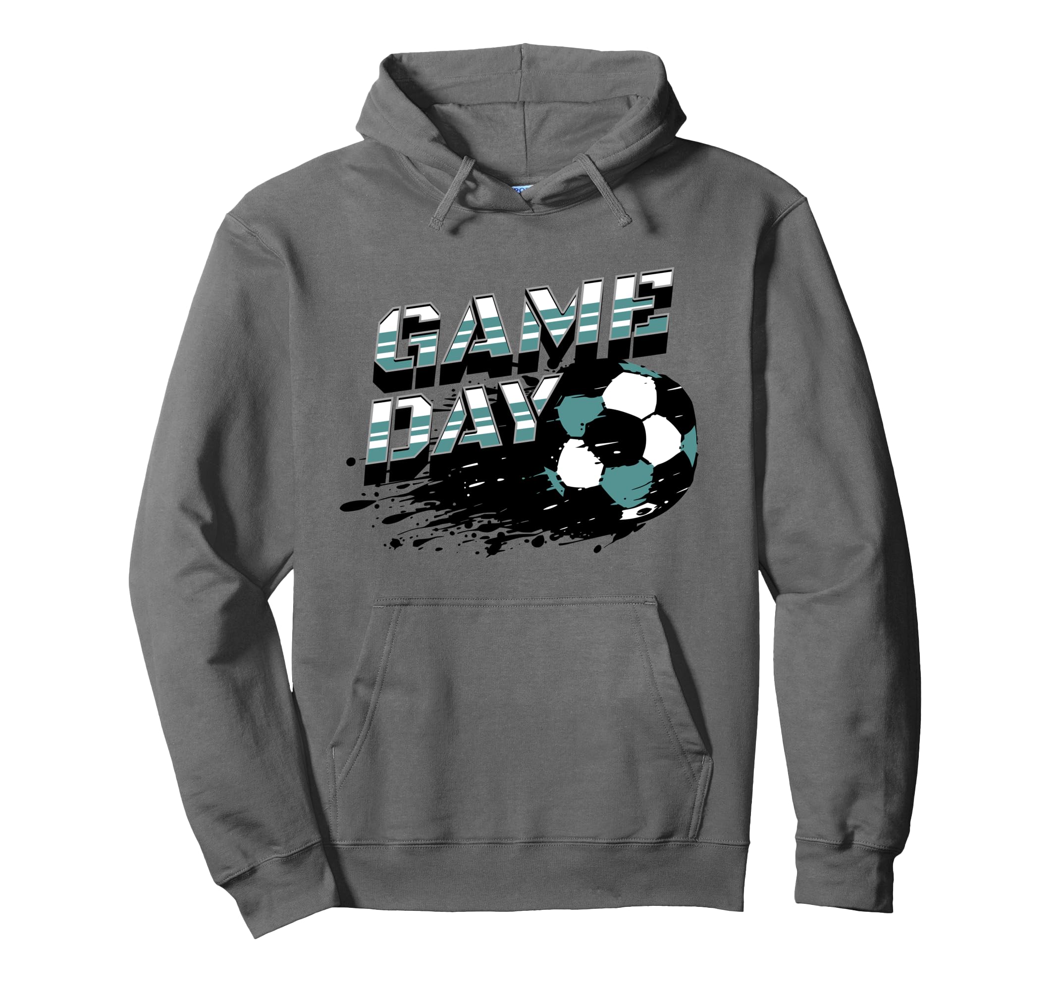 Soccer Game Day Parent Gift Teal White Hoodie - Minimalist Print Unisex - T-Shirt, Sweatshirt, Hoodie