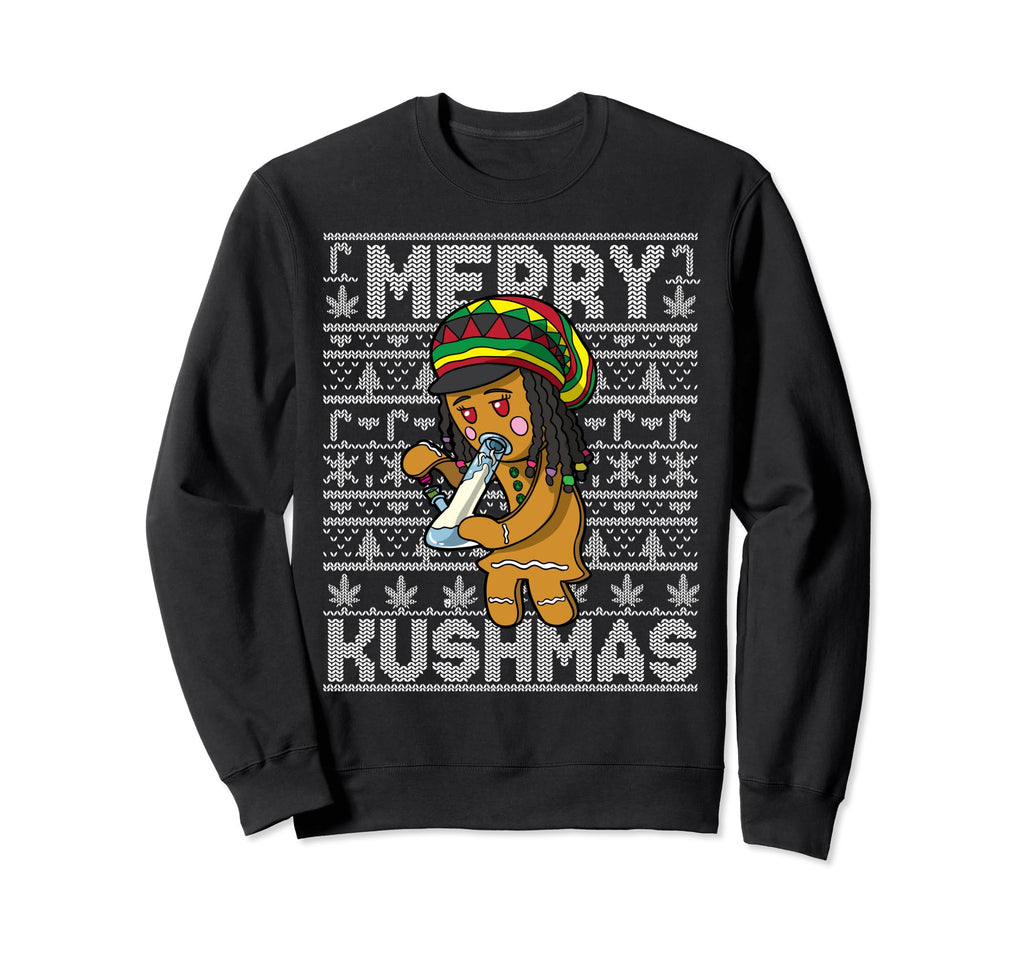 Ugly 420 Marijuana Gingerbread Weed Sweatshirt - Minimalist Print Men Women - T-Shirt, Sweatshirt, Hoodie