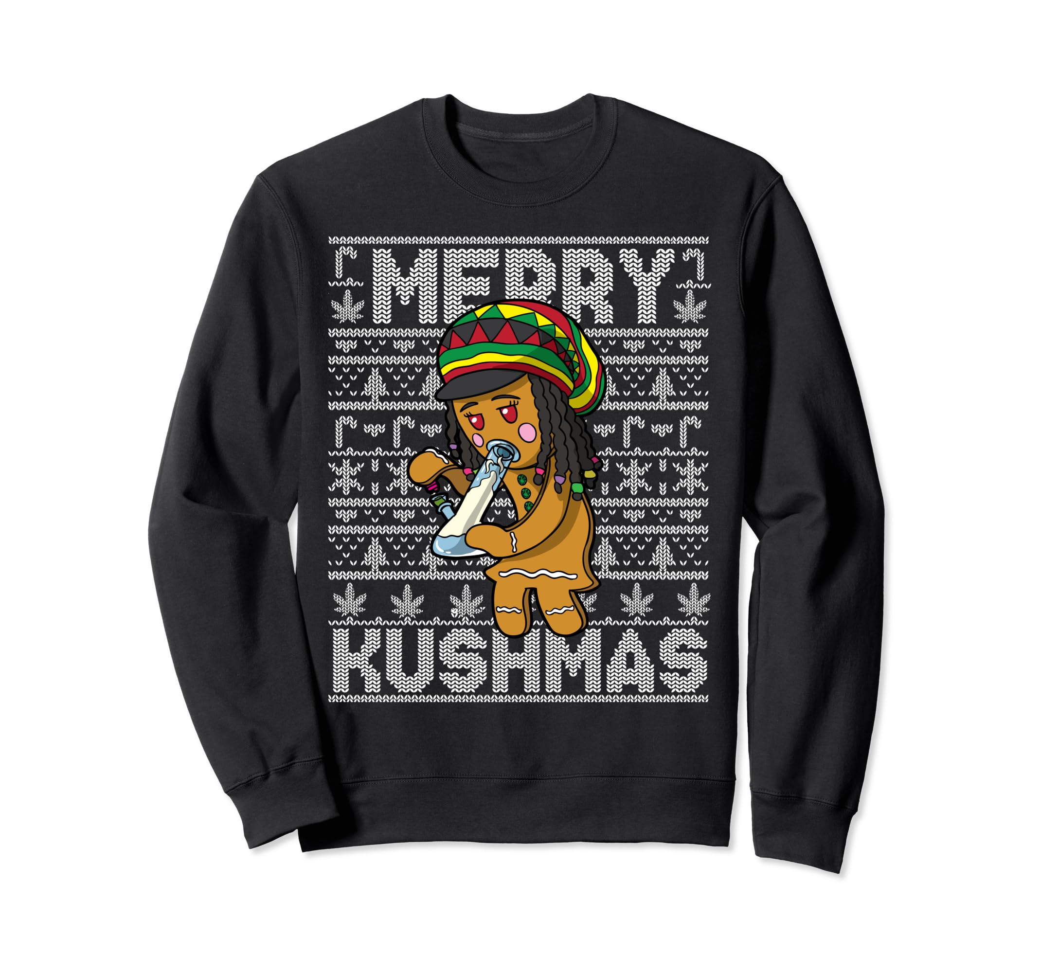 Ugly 420 Marijuana Gingerbread Weed Sweatshirt - Minimalist Print Men Women - T-Shirt, Sweatshirt, Hoodie