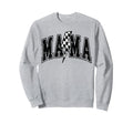 Mama Lightning Bolt Checkered Varsity Sweatshirt - Unique Graphic Unisex - T-Shirt, Sweatshirt, Hoodie