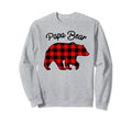 Papa Bear Red Plaid Matching Sweatshirt - Casual Everyday Wear for Adults - T-Shirt, Sweatshirt, Hoodie