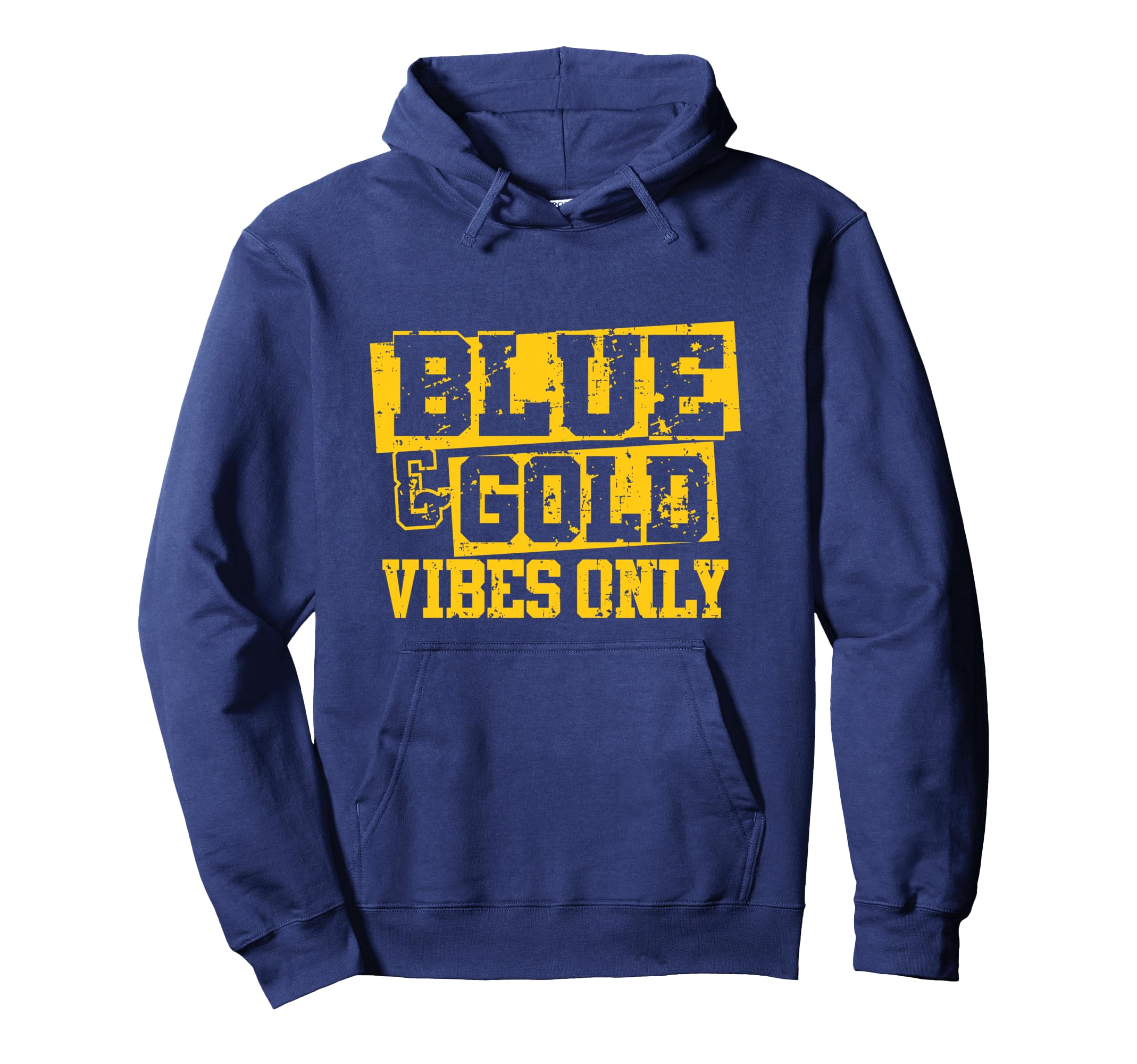 Blue Gold Vibes Only Game Day Group Hoodie - Unique Graphic Men Women - T-Shirt, Sweatshirt, Hoodie