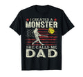 Softball Dad Us Flag I Created T-Shirt - Custom Art Print for Adults - T-Shirt, Sweatshirt, Hoodie
