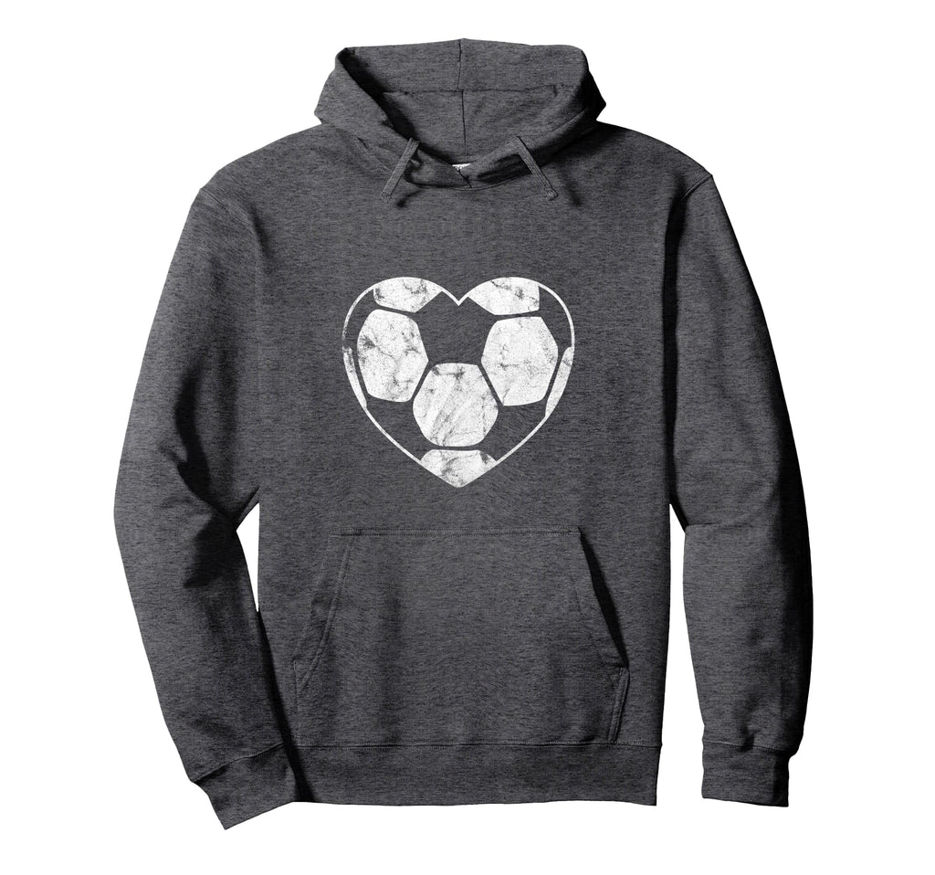 Soccer Ball Heart Mom Fan Parent Hoodie - Minimalist Print Unisex - T-Shirt, Sweatshirt, Hoodie