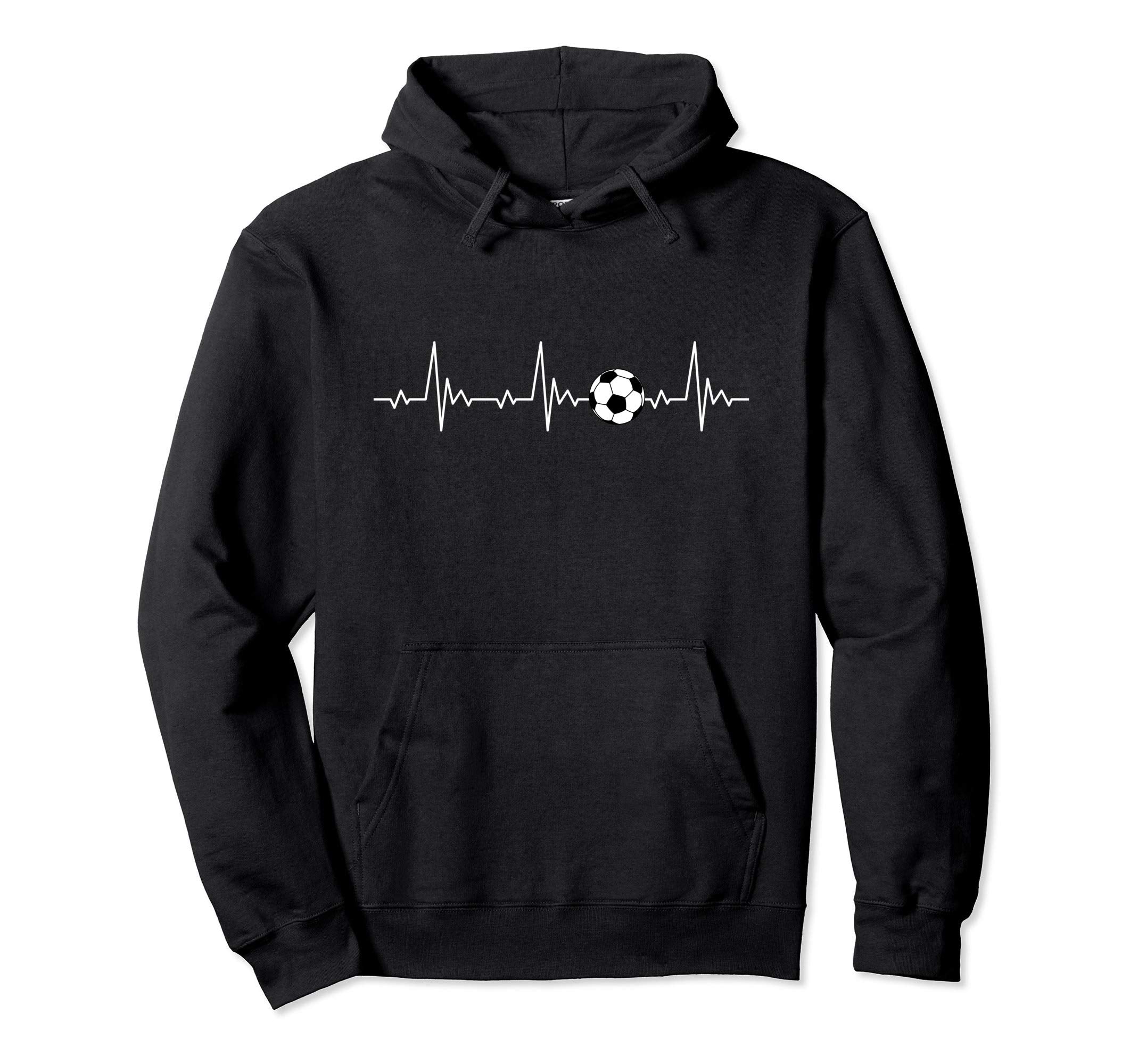 Soccer Ball Heartbeat Hoodie - Streetwear Style Men Women - T-Shirt, Sweatshirt, Hoodie