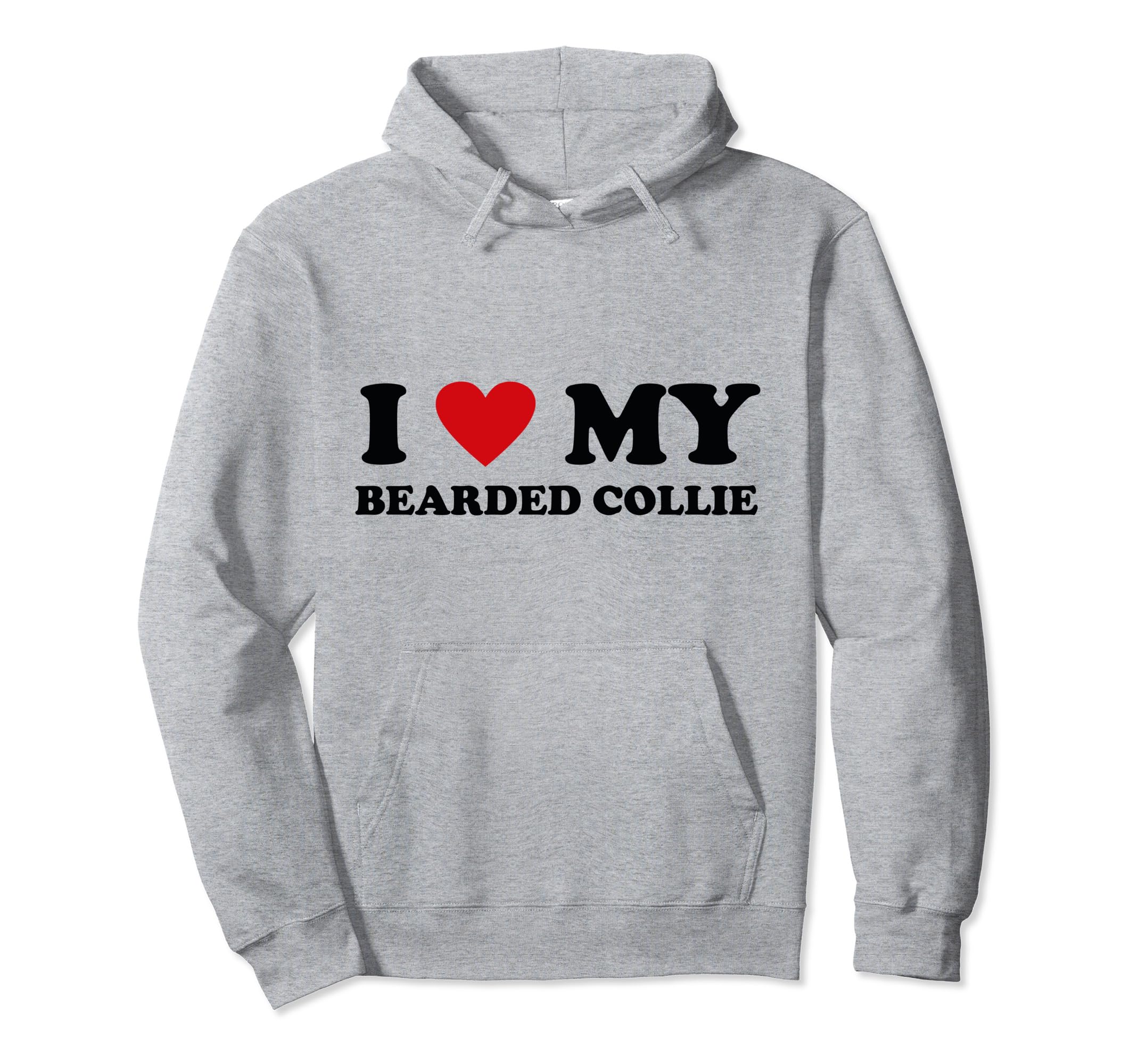 I Heart Dog Dad Mom I Love Bearded Hoodie - Trendy Graphic for Adults - T-Shirt, Sweatshirt, Hoodie