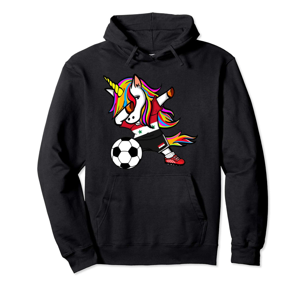 Funny Dabbing Unicorn Syria Football Hoodie - Casual Everyday Wear Unisex - T-Shirt, Sweatshirt, Hoodie
