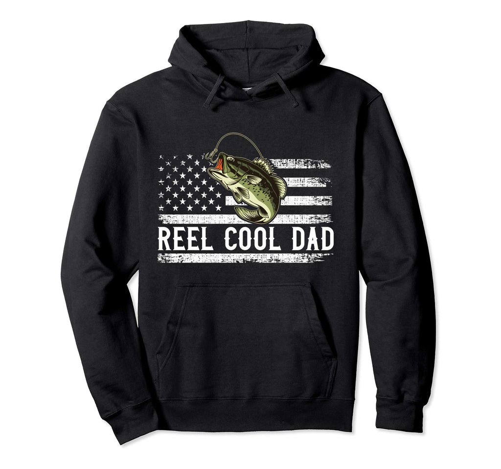 Reel Dad Fishing Flag Gift Dad Hoodie - Casual Everyday Wear for Adults - T-Shirt, Sweatshirt, Hoodie
