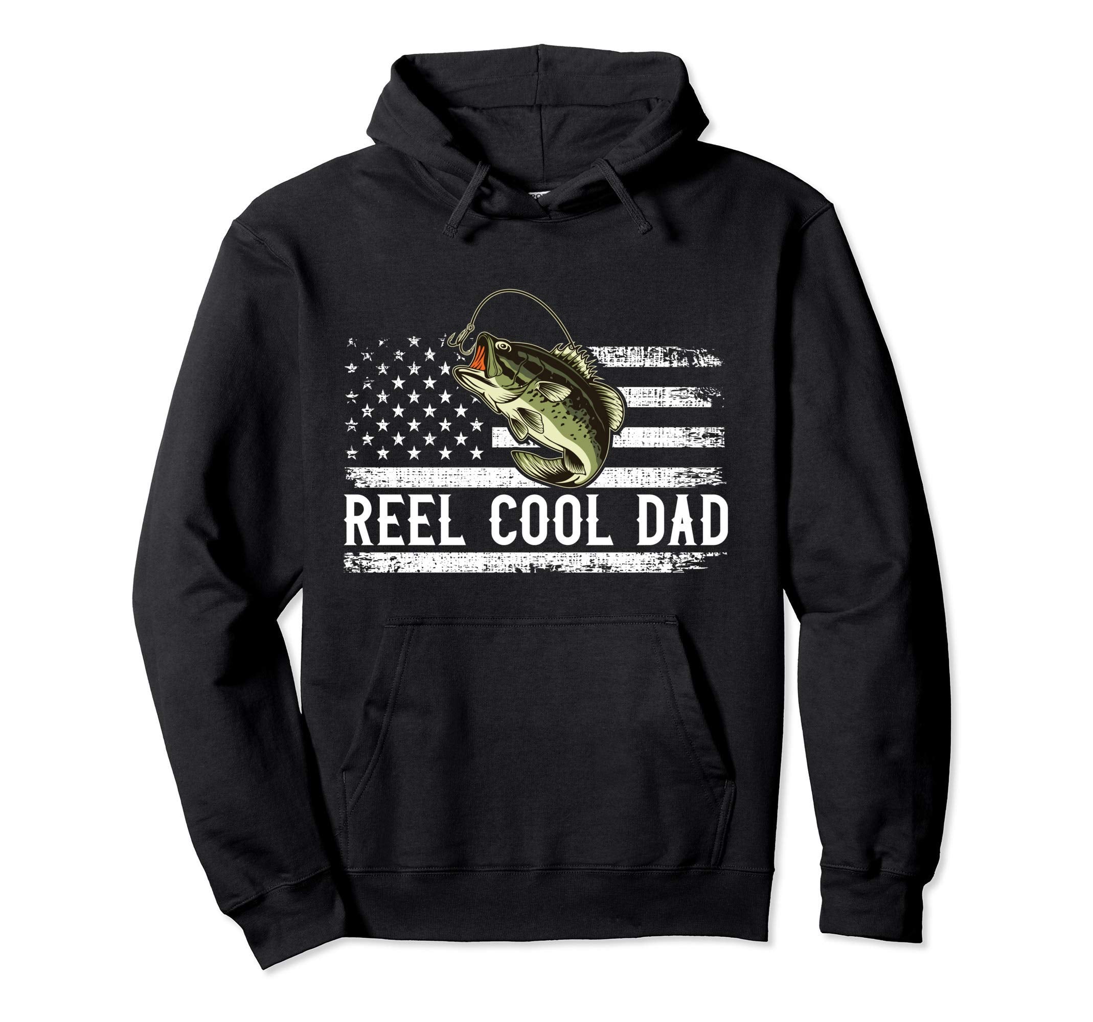 Reel Dad Fishing Flag Gift Dad Hoodie - Casual Everyday Wear for Adults - T-Shirt, Sweatshirt, Hoodie