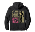My Son My Soldier Hero Proud Army Mom Hoodie - Minimalist Print for Adults - T-Shirt, Sweatshirt, Hoodie