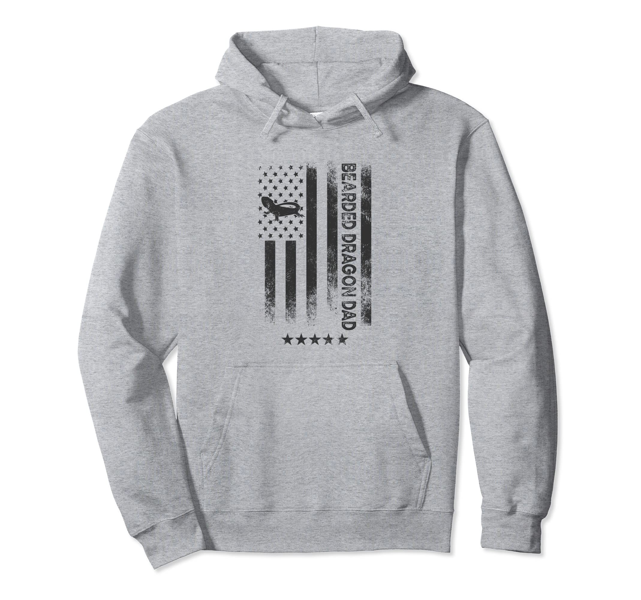 Usa American Flag Bearded Dragon Dad Hoodie - Fun Novelty Design Men Women - T-Shirt, Sweatshirt, Hoodie