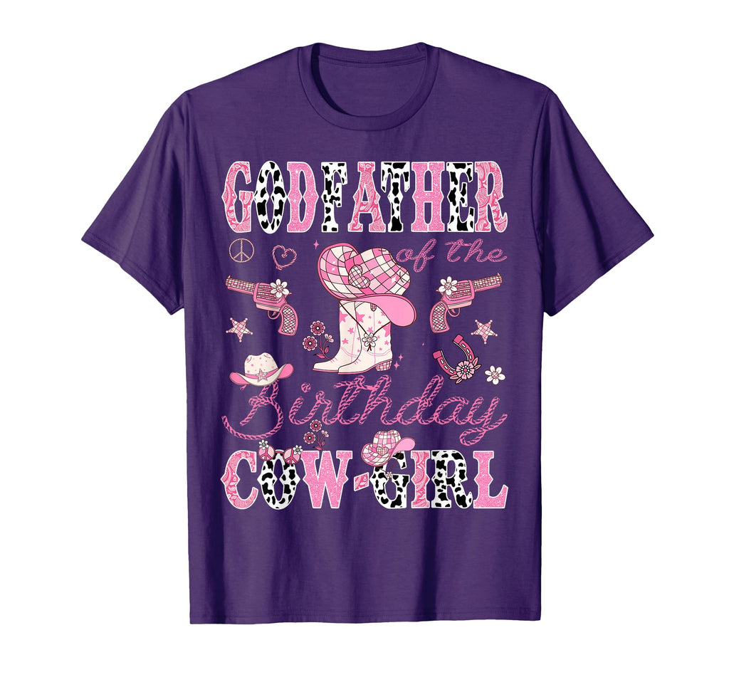 Godfather Birthday Cowgirl Western T-Shirt - Aesthetic Graphic Men Women - T-Shirt, Sweatshirt, Hoodie