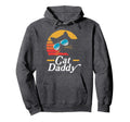 Cat Daddy 80S Cat Sunglasses Distressed Hoodie - Custom Art Print Men Women - T-Shirt, Sweatshirt, Hoodie