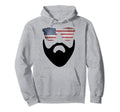 Mens Beard Patriotic American Flag Hoodie - Novelty Apparel Men Women - T-Shirt, Sweatshirt, Hoodie