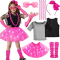 13pcs Girls 80s Outfit Costume Accessories Light Up - Adult & Kids T-Shirts, Sweatshirts & Hoodies apparel design preview 1
