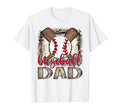 Baseball Dad Leopard Proud Ball Dad Game T-Shirt - Novelty Apparel Unisex - T-Shirt, Sweatshirt, Hoodie