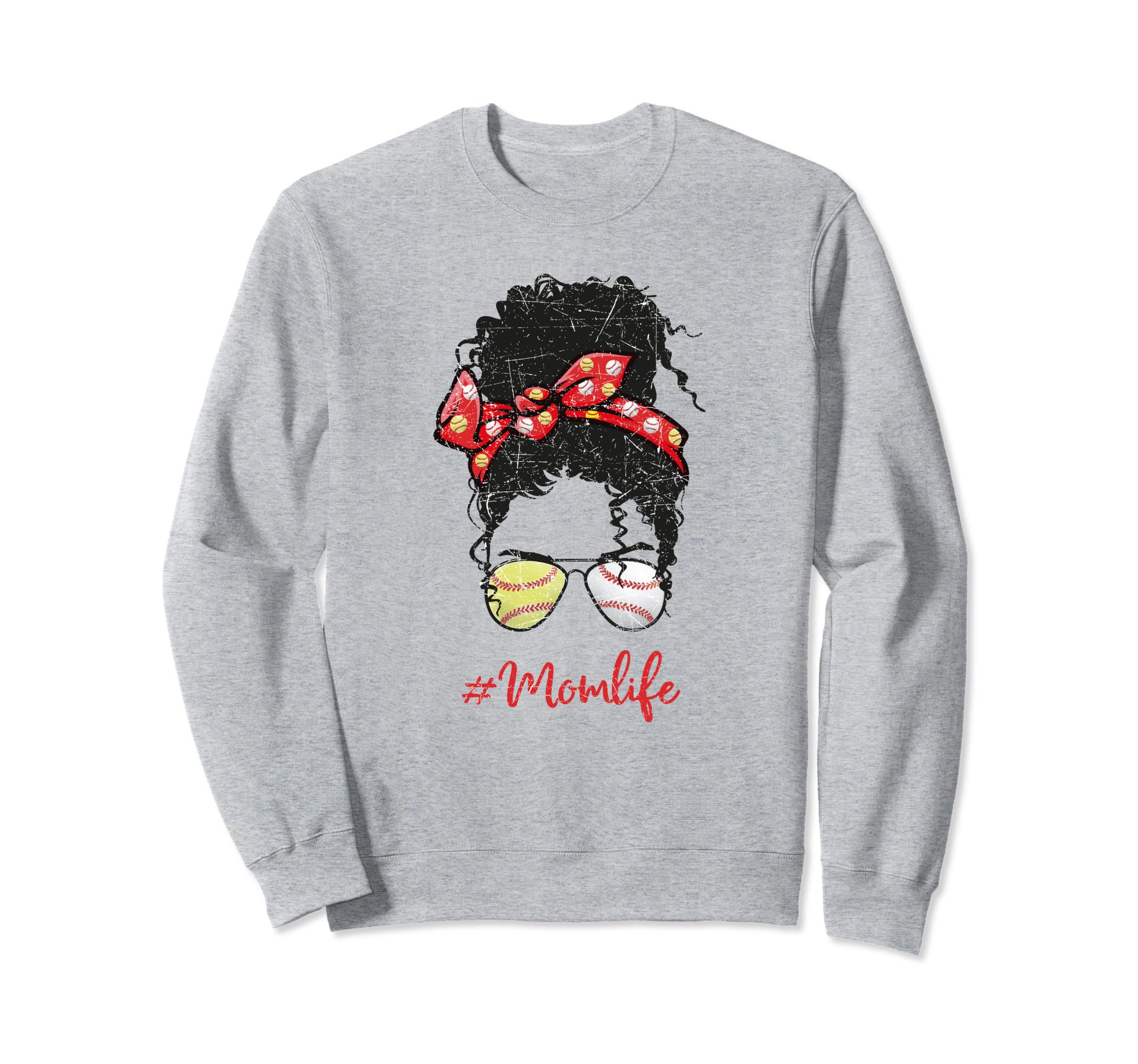 Mom Life Softball Baseball Mothers Sweatshirt - Novelty Apparel for Adults - T-Shirt, Sweatshirt, Hoodie