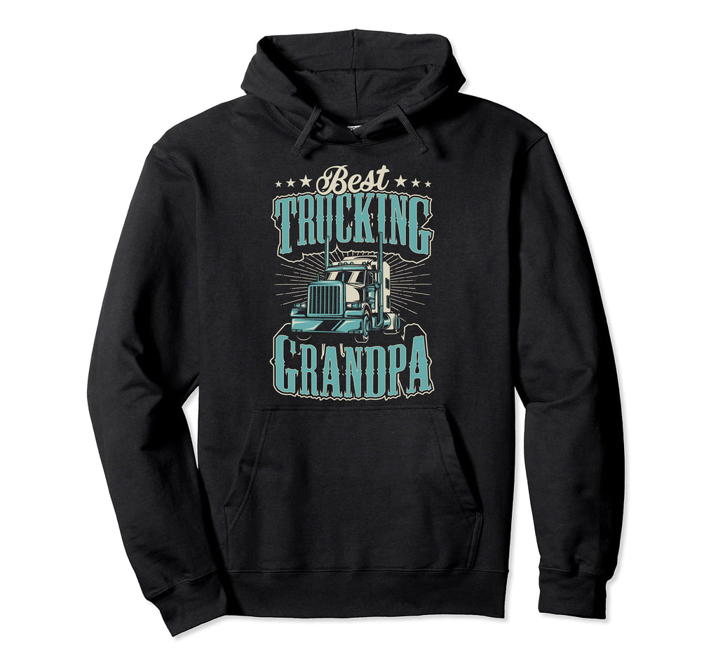Best Truckin Grandpa Funny Semi Hoodie - Custom Art Print Men Women - T-Shirt, Sweatshirt, Hoodie
