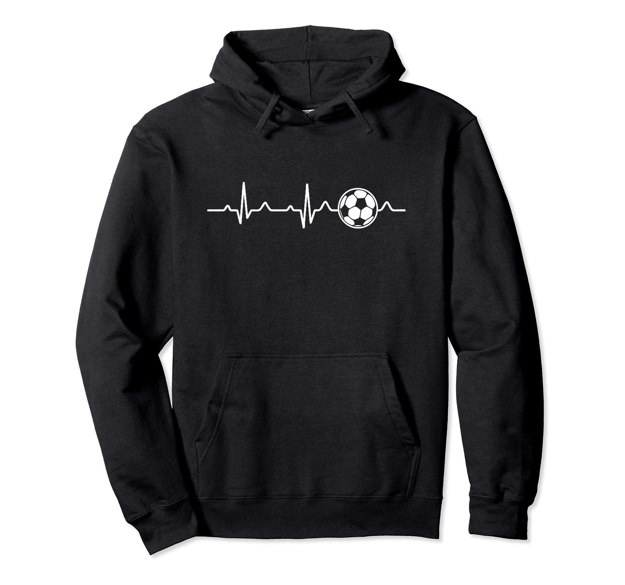 Soccer Heartbeat Player Coach Gift Hoodie - Graphic Print Unisex - T-Shirt, Sweatshirt, Hoodie