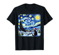 Van Gogh Starry Night Black Cat T-Shirt - Aesthetic Graphic Men Women - T-Shirt, Sweatshirt, Hoodie