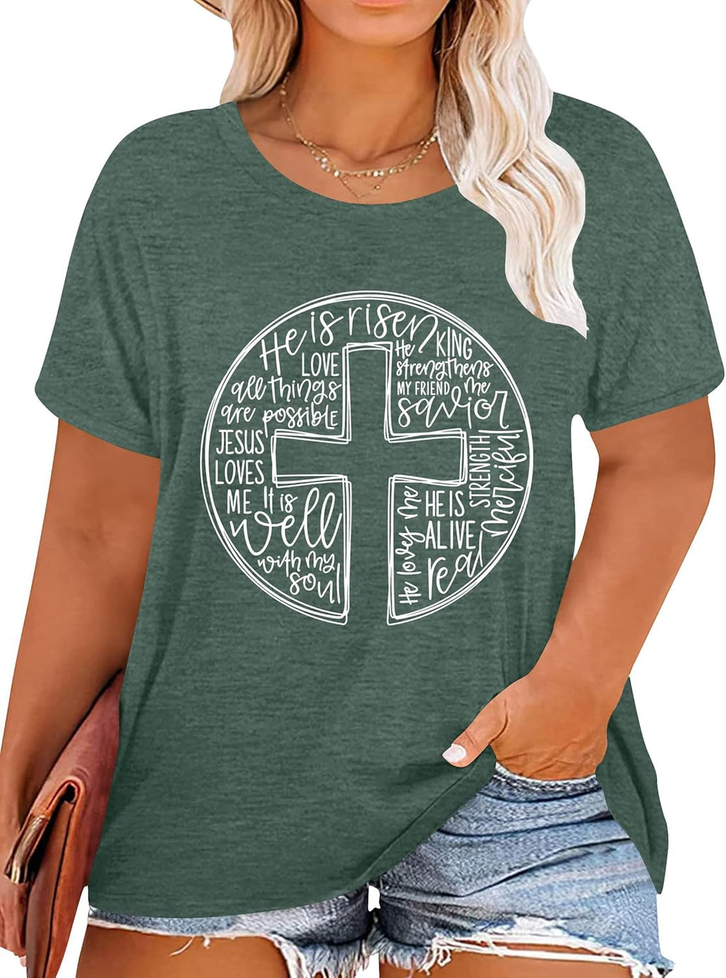 Plus Size Easter for Women He is Risen Graphic - Adult & Kids T-Shirts, Sweatshirts & Hoodies apparel design preview 1