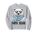 Papa Bear Dad Polar Bear Scarf Sweatshirt - Graphic Print Men Women - T-Shirt, Sweatshirt, Hoodie