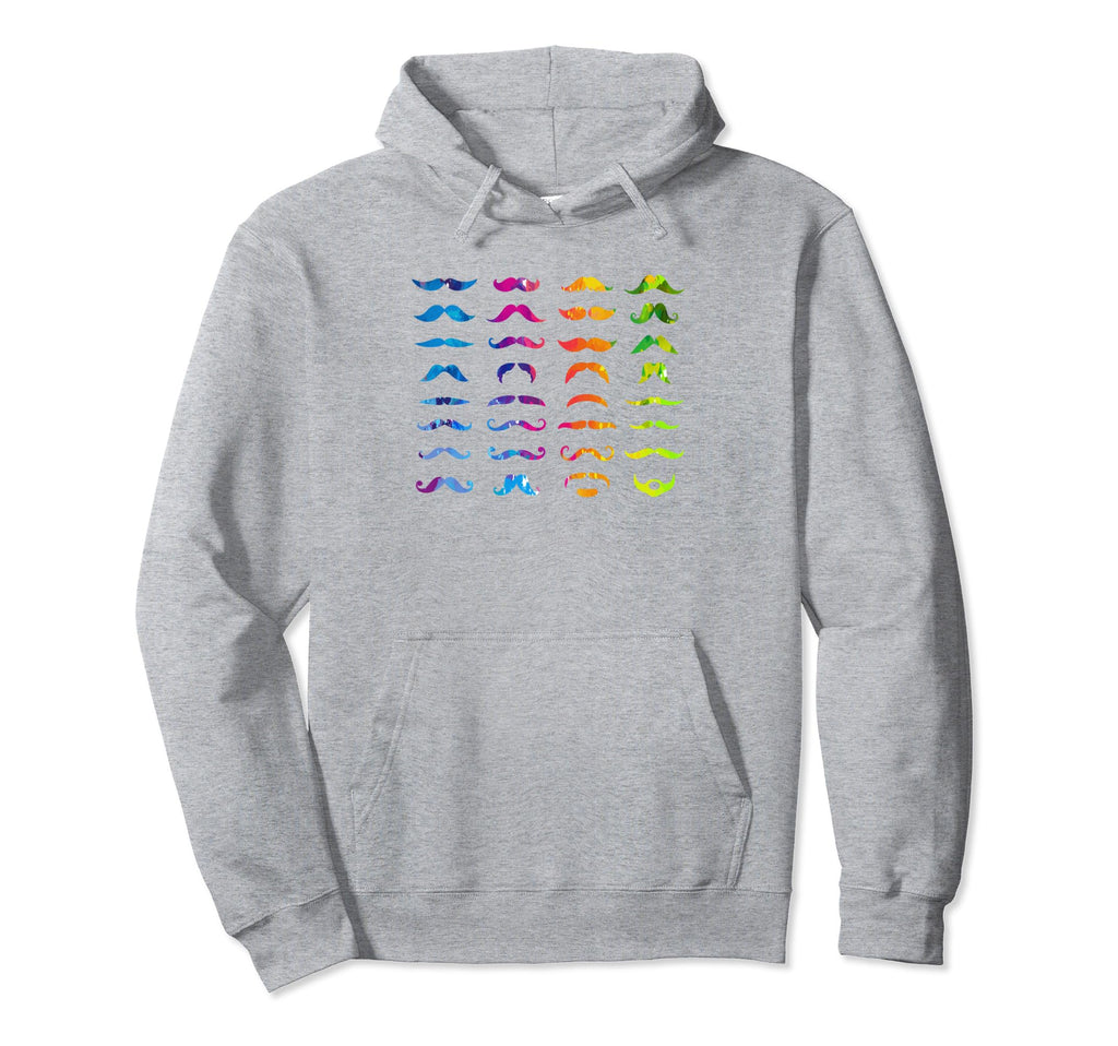 Colorful Mustache Beards Bearded Hoodie - Novelty Apparel Men Women - T-Shirt, Sweatshirt, Hoodie