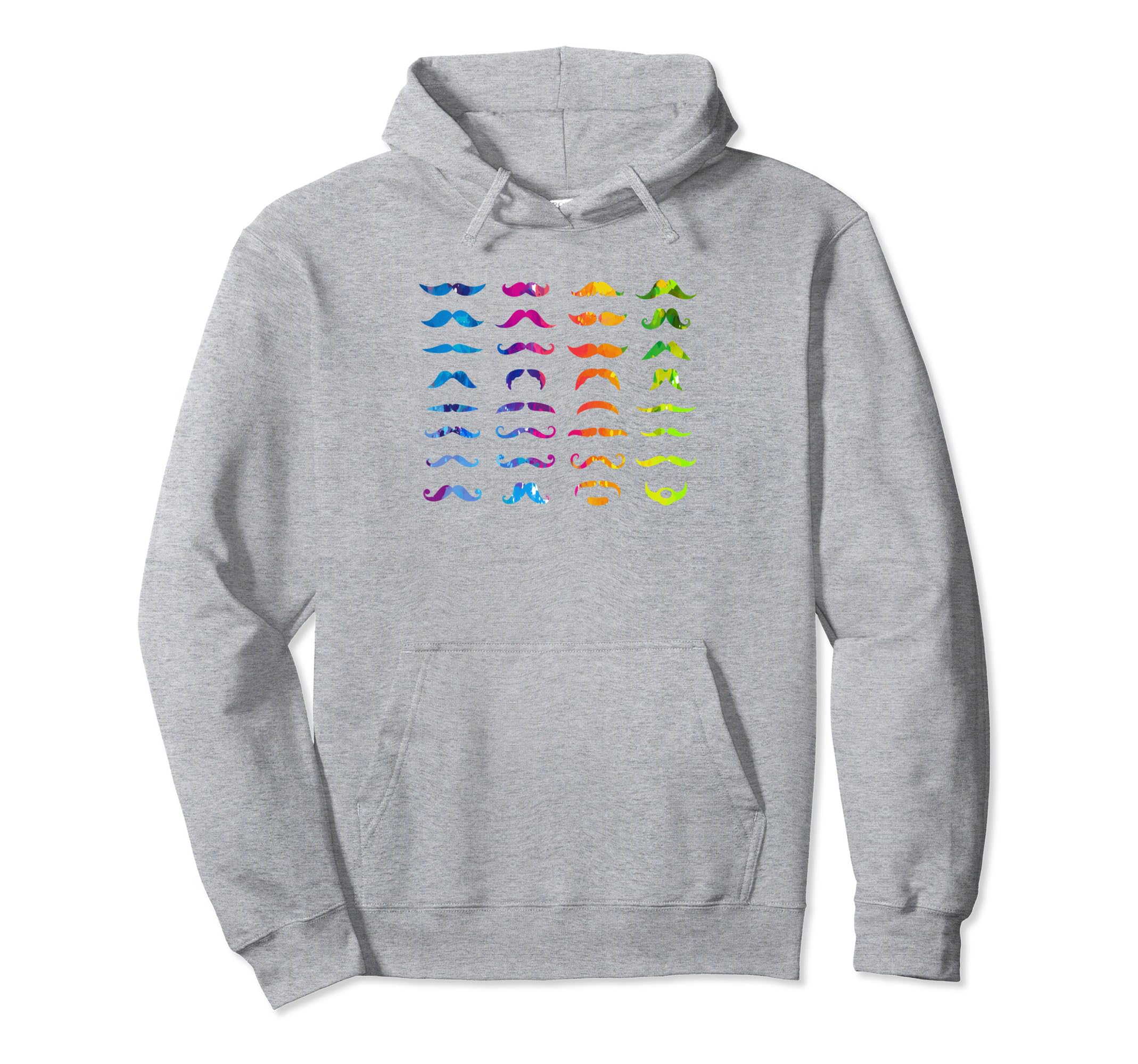 Colorful Mustache Beards Bearded Hoodie - Novelty Apparel Men Women - T-Shirt, Sweatshirt, Hoodie